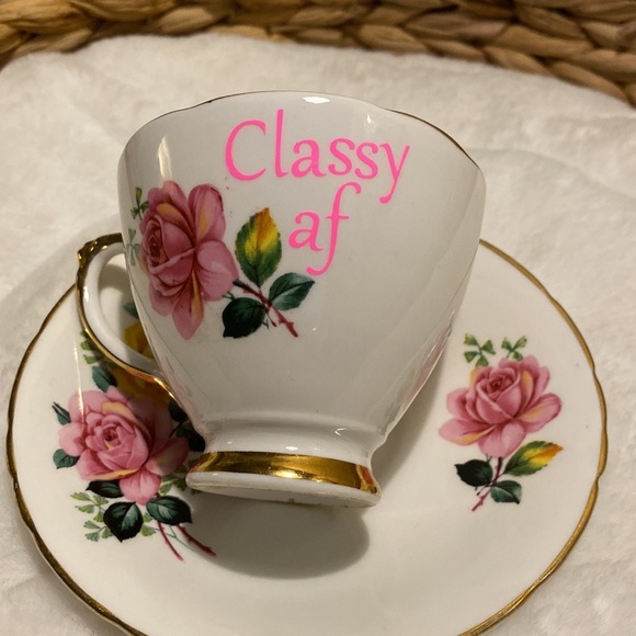 Vintage funny flower tea cup set - Picture 3 of 4